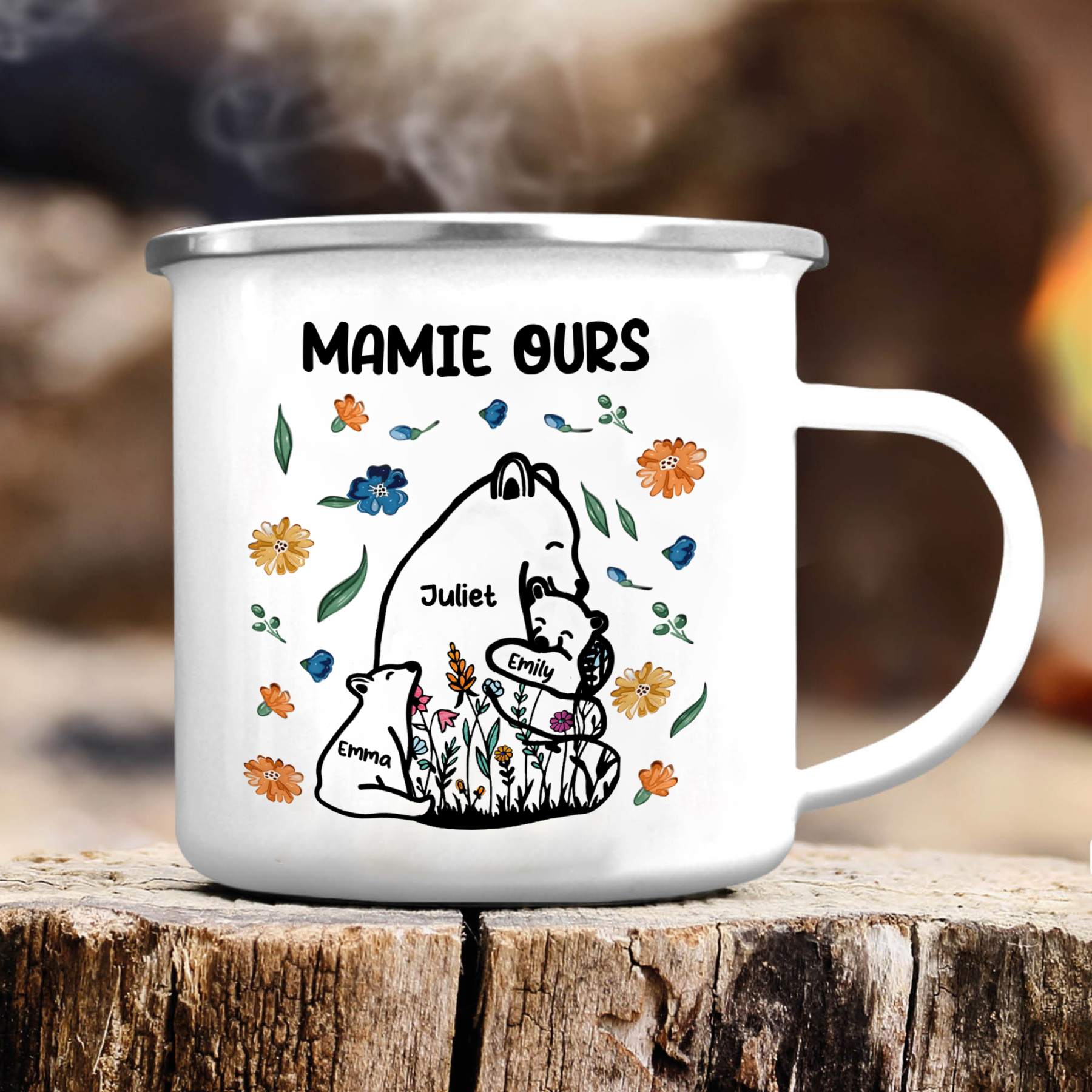 [Copy]À Mamie Tasse Mamie Ours 3 Prénoms Personnalisés avec texte Cadeau pour mamie | Jessemade