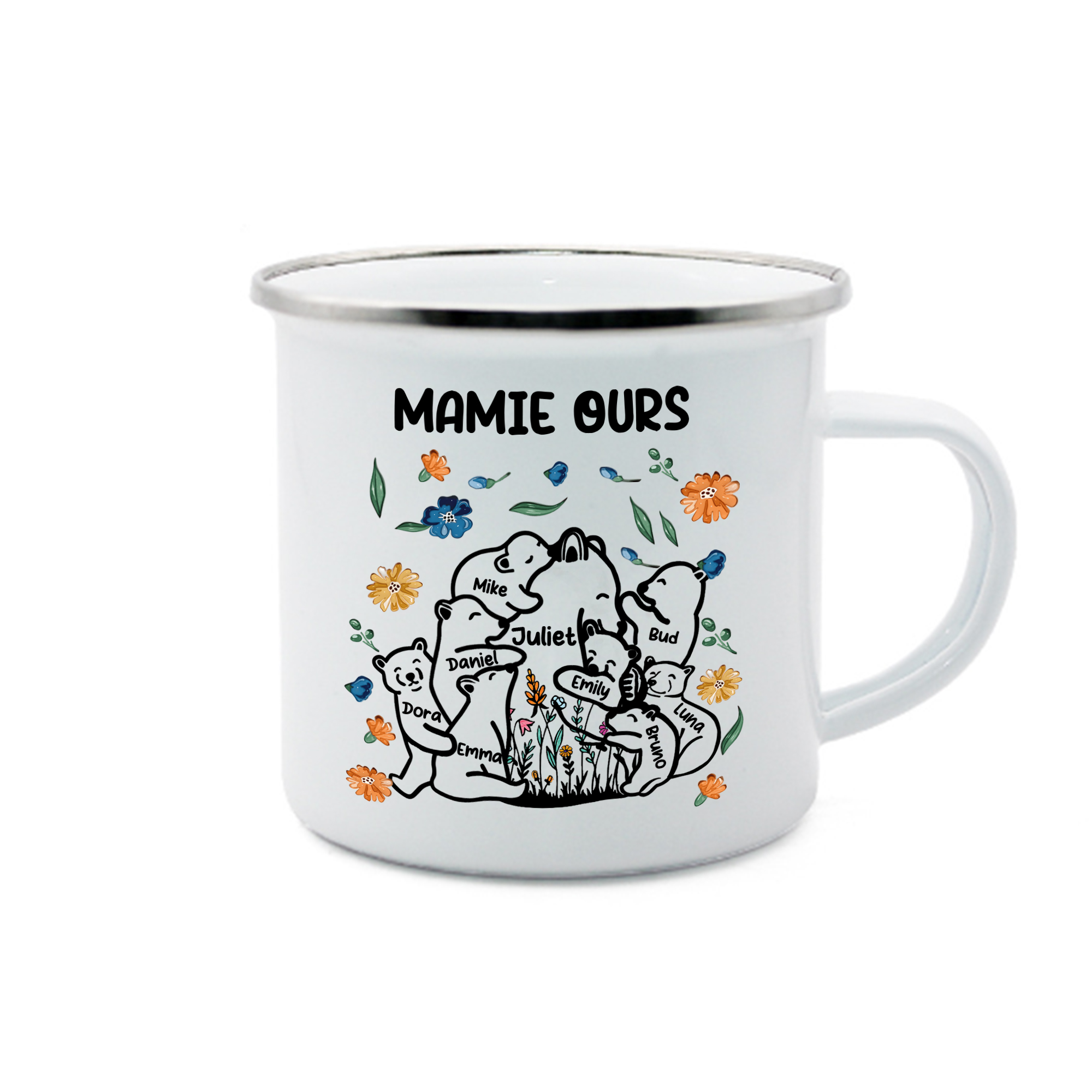 À Mamie Tasse Mamie Ours Prénoms Personnalisés avec texte Cadeau pour 