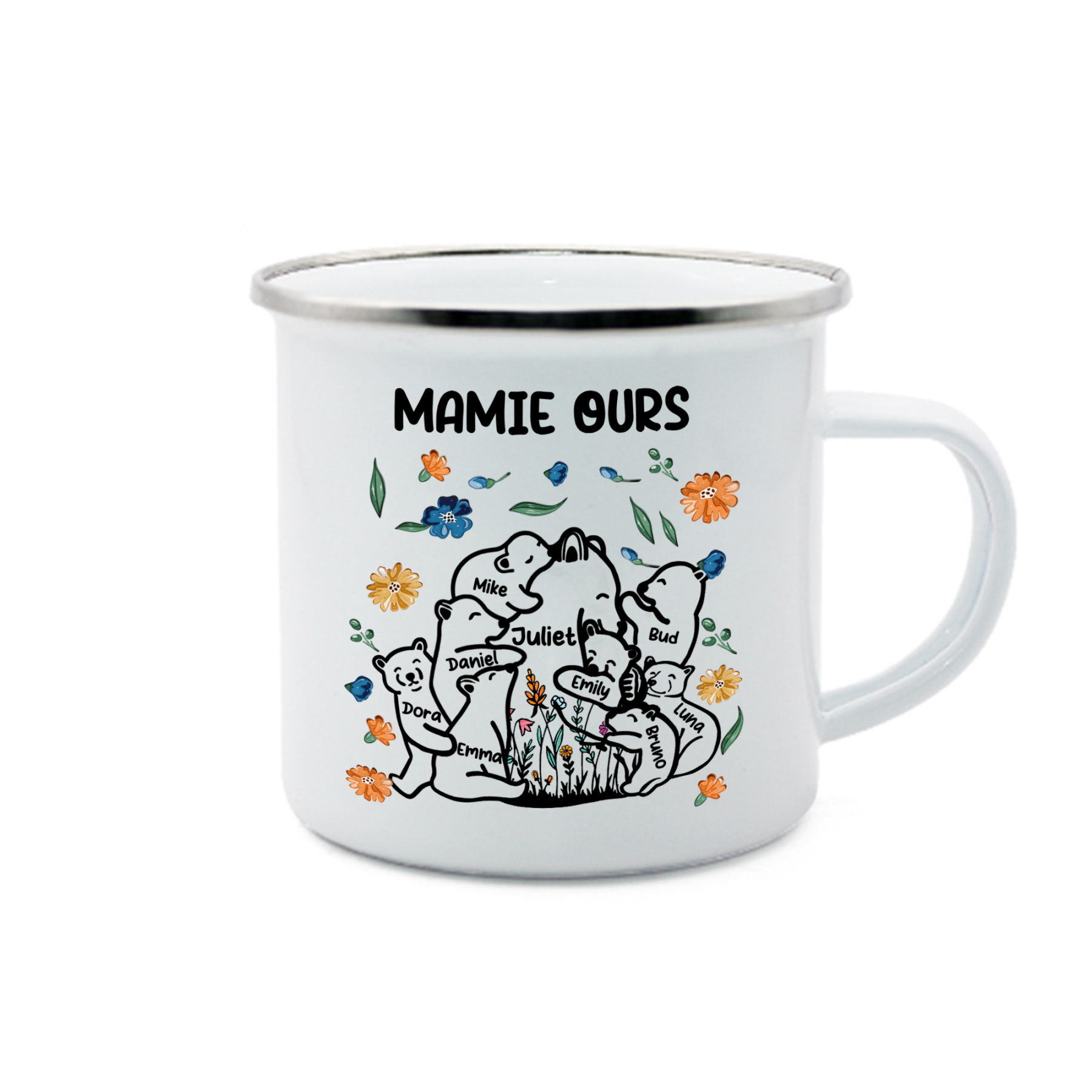 À Mamie Tasse Mamie Ours Prénoms Personnalisés avec texte Cadeau pour 