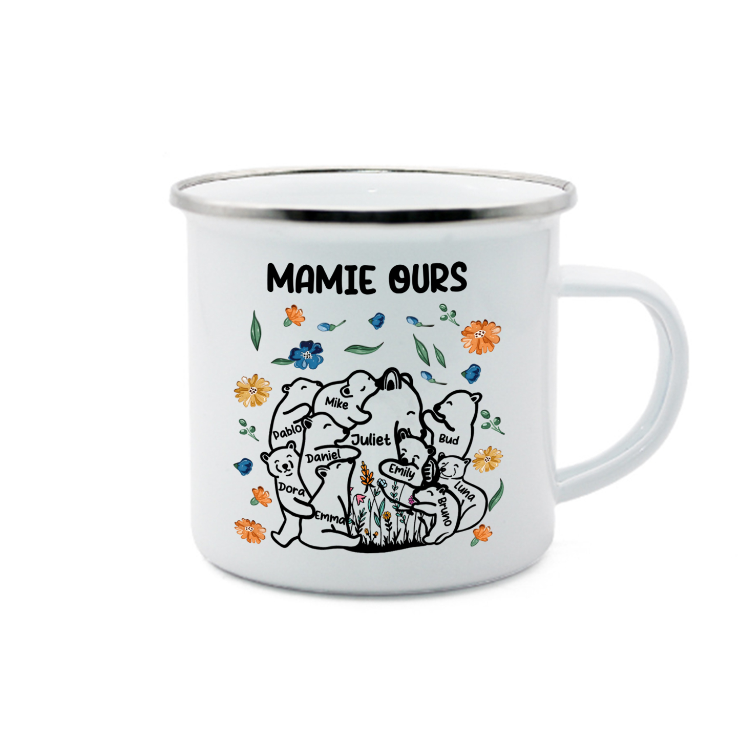 À Mamie Tasse Mamie Ours Prénoms Personnalisés avec texte Cadeau pour