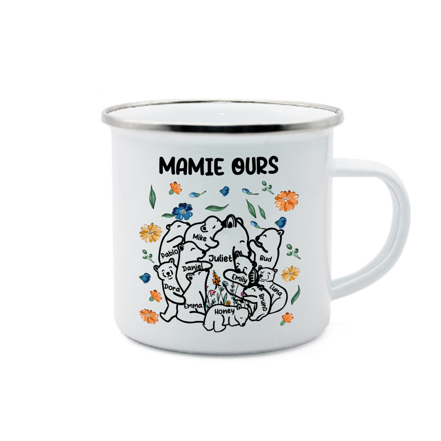 À Mamie Tasse Mamie Ours Prénoms Personnalisés avec texte Cadeau pour