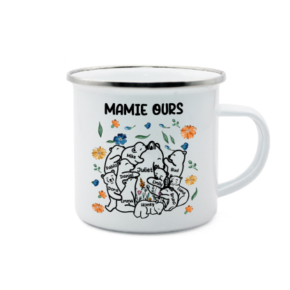 À Mamie Tasse Mamie Ours Prénoms Personnalisés avec texte Cadeau pour