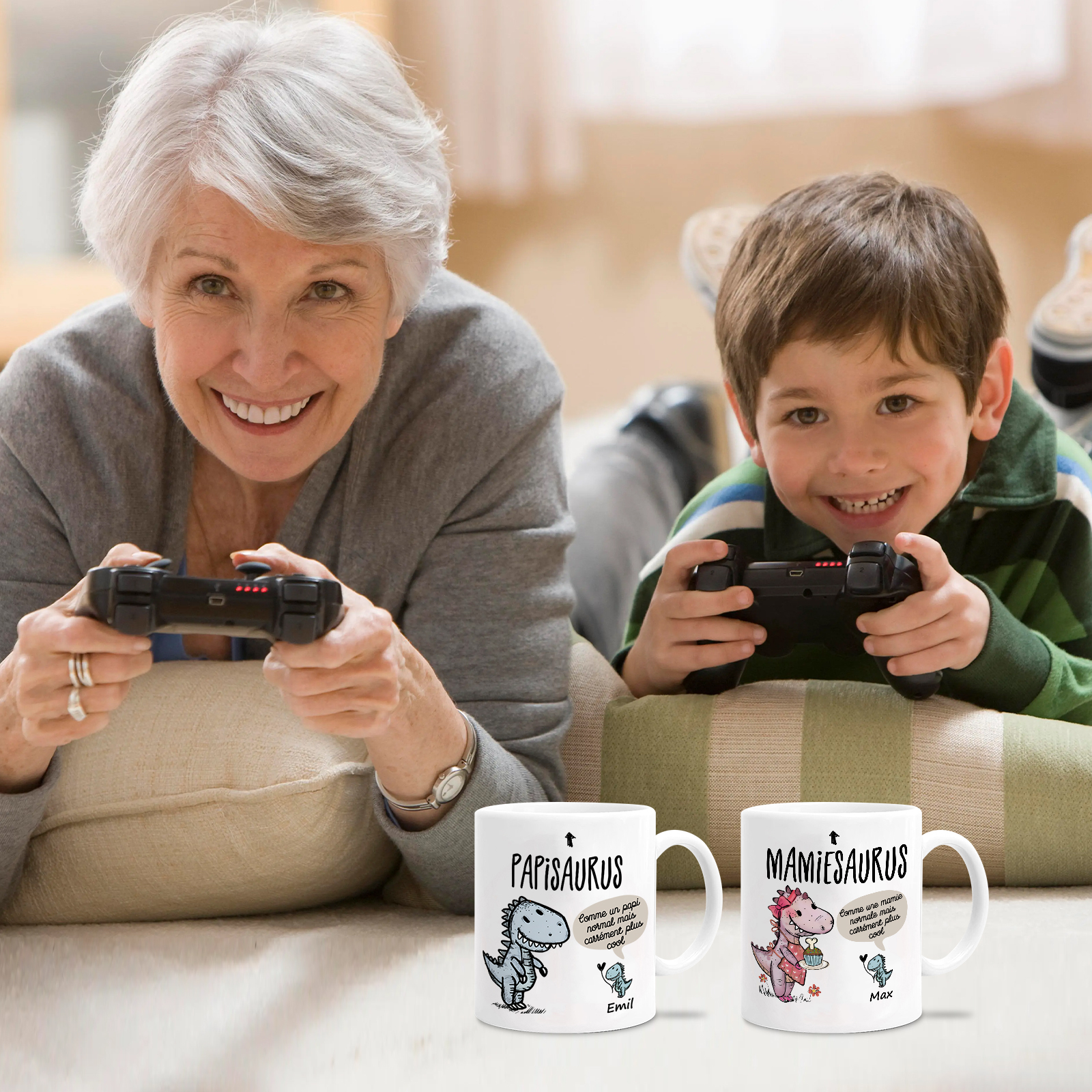 À Mamie Tasse Dinosaure 1 Prénom Personnalisés rose ou bleur Cadeau pour mamie  | Jessemade