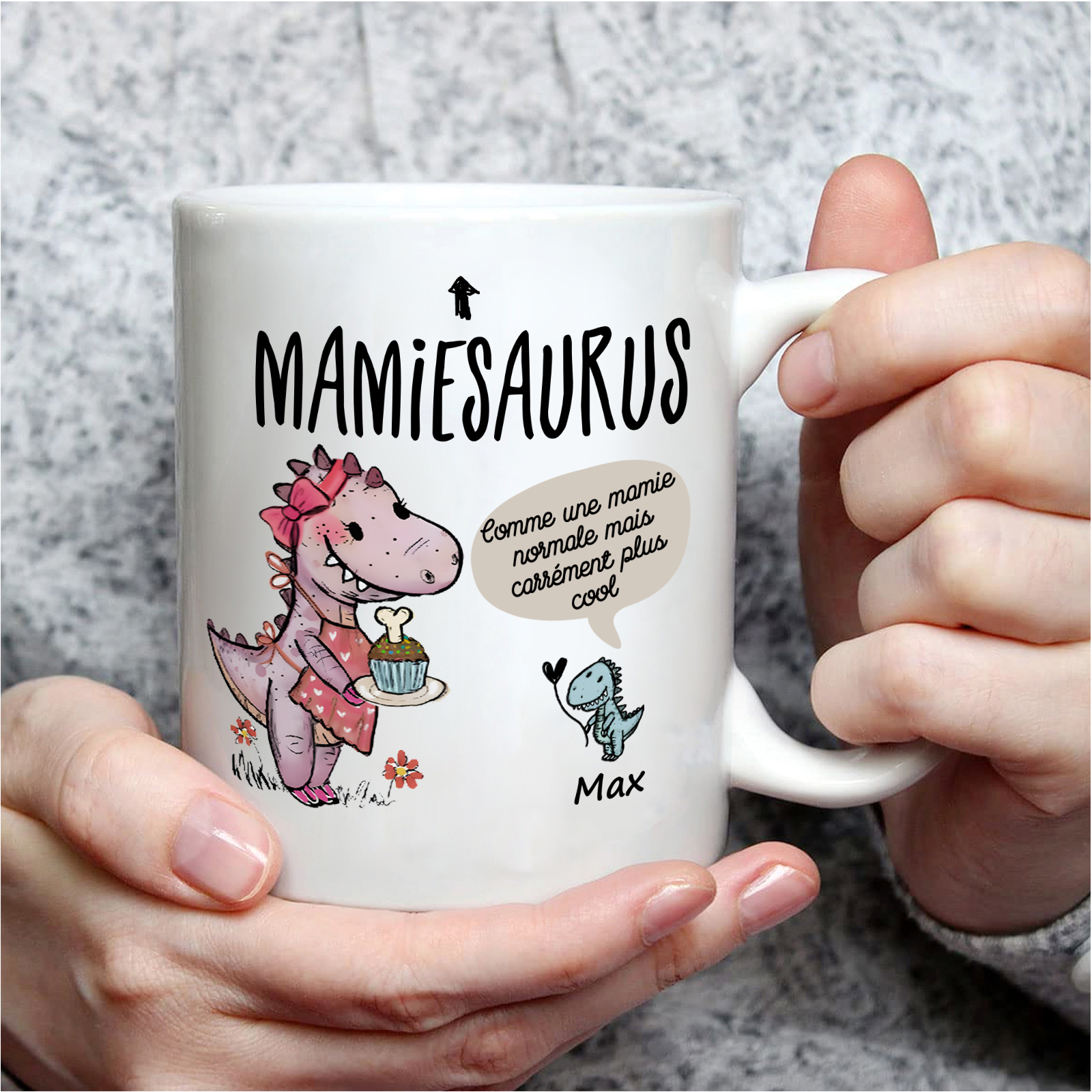 À Mamie Tasse Dinosaure 1 Prénom Personnalisés rose ou bleur Cadeau pour mamie  | Jessemade