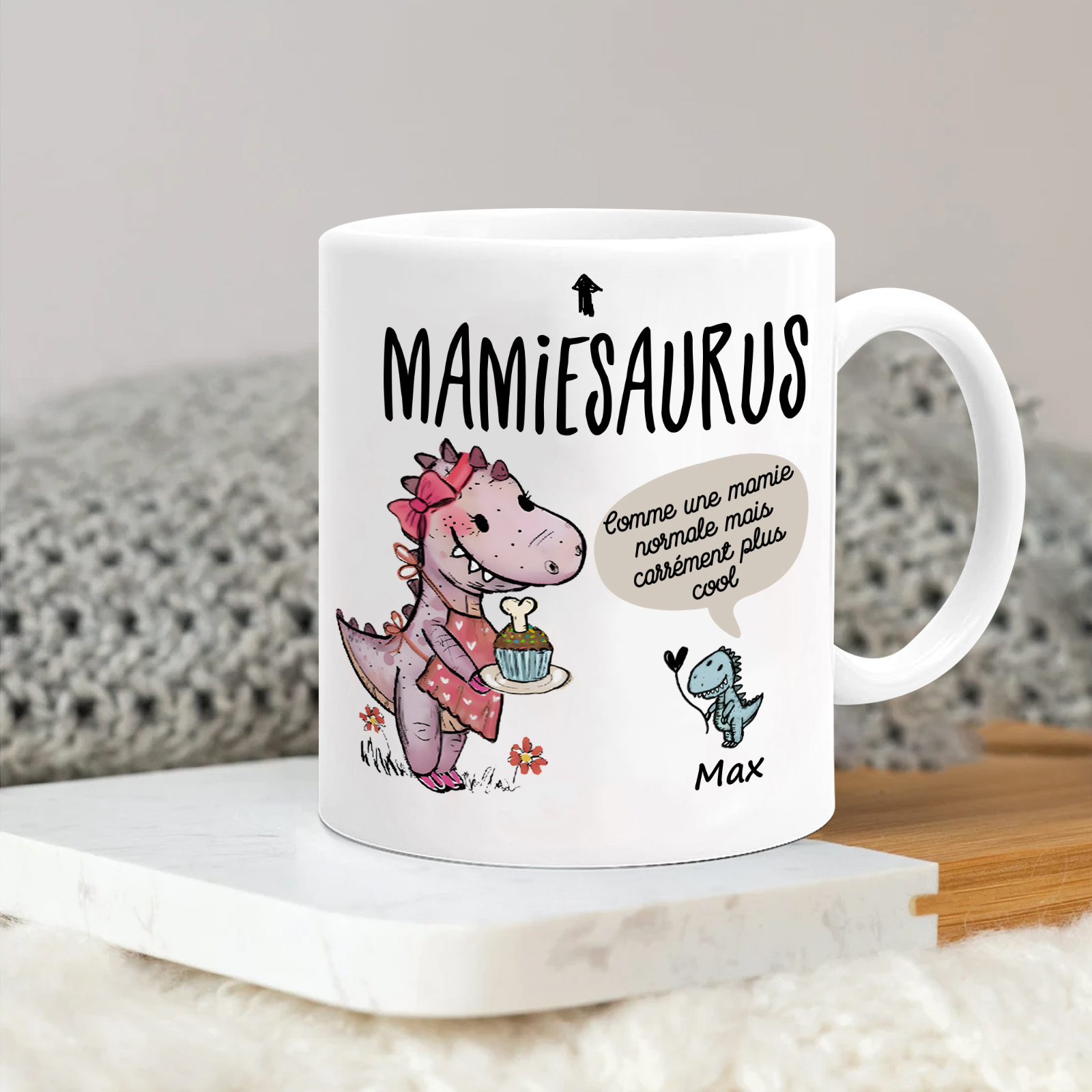 À Mamie Tasse Dinosaure 1 Prénom Personnalisés rose ou bleur Cadeau pour mamie  | Jessemade