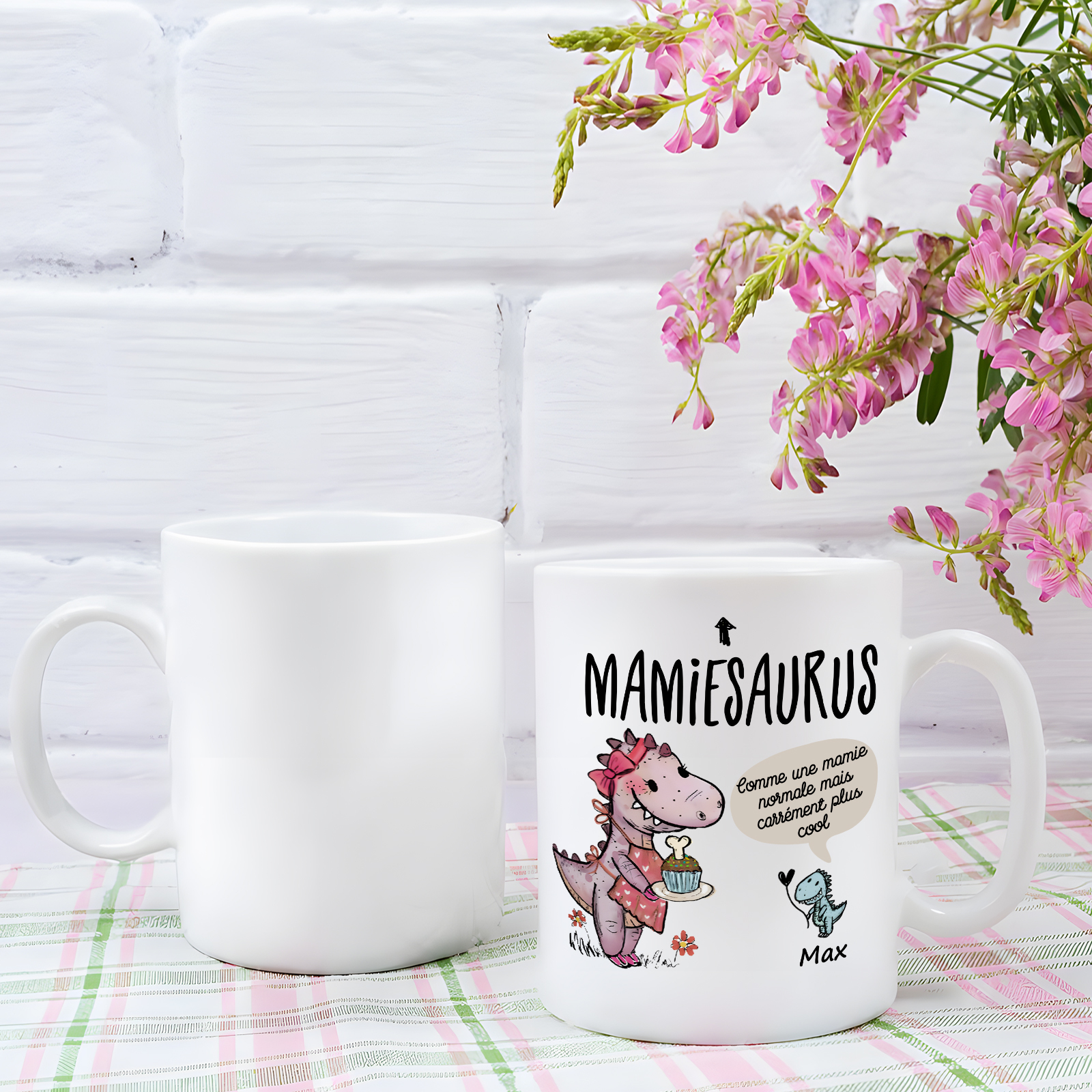 À Mamie Tasse Dinosaure 1 Prénom Personnalisés rose ou bleur Cadeau pour mamie  | Jessemade