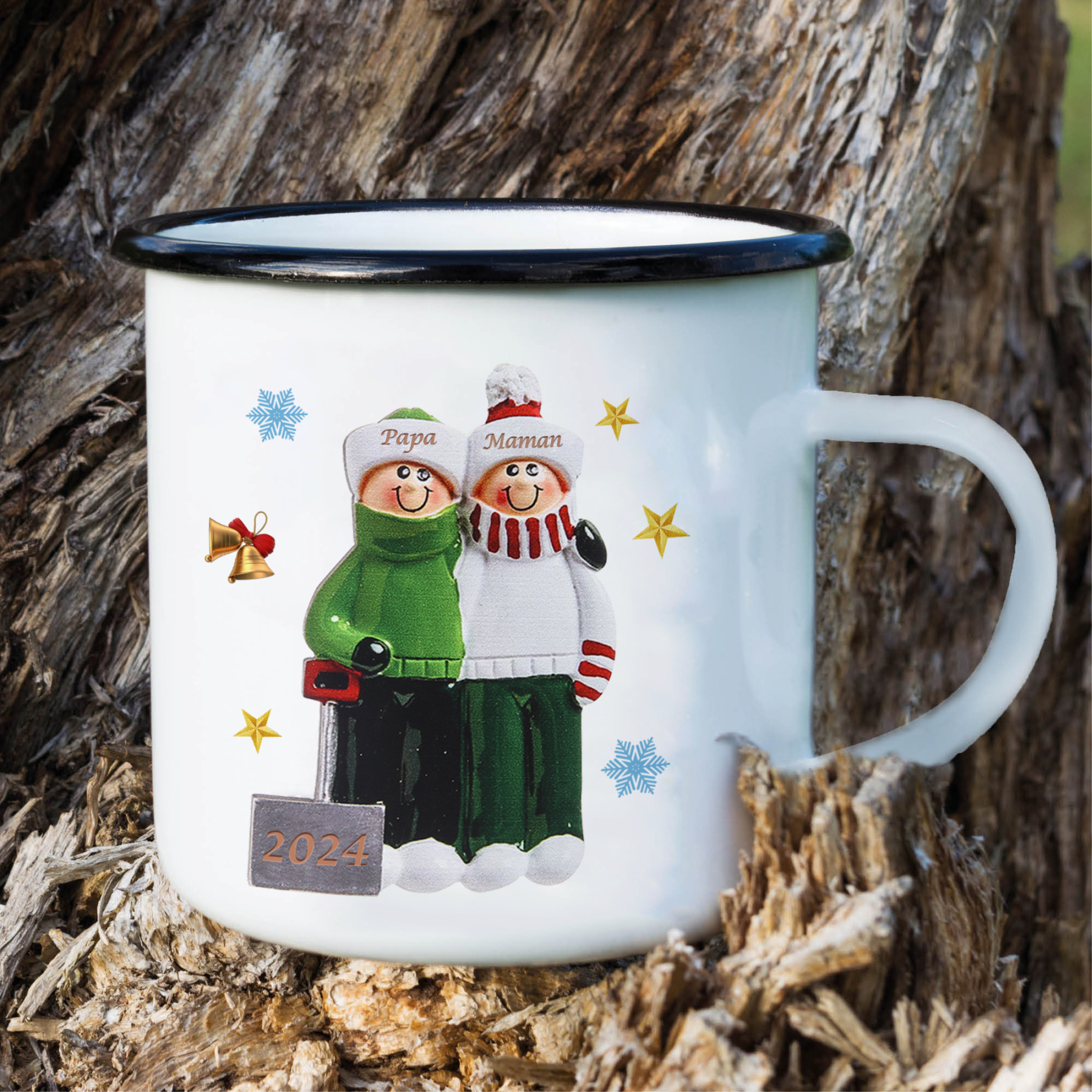 Tasse Noël 2 Prénoms Personnalisés avec années Cadeau Noël | Jessemade