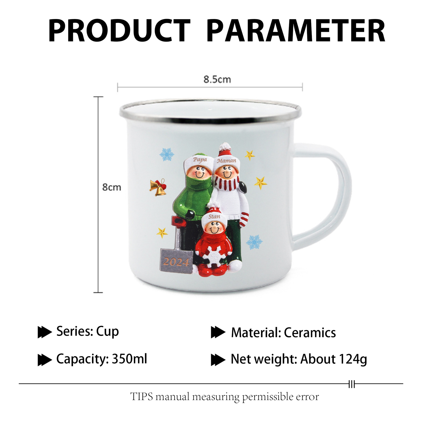 Tasse Noël 3 Prénoms Personnalisés avec années Cadeau Noël | Jessemade