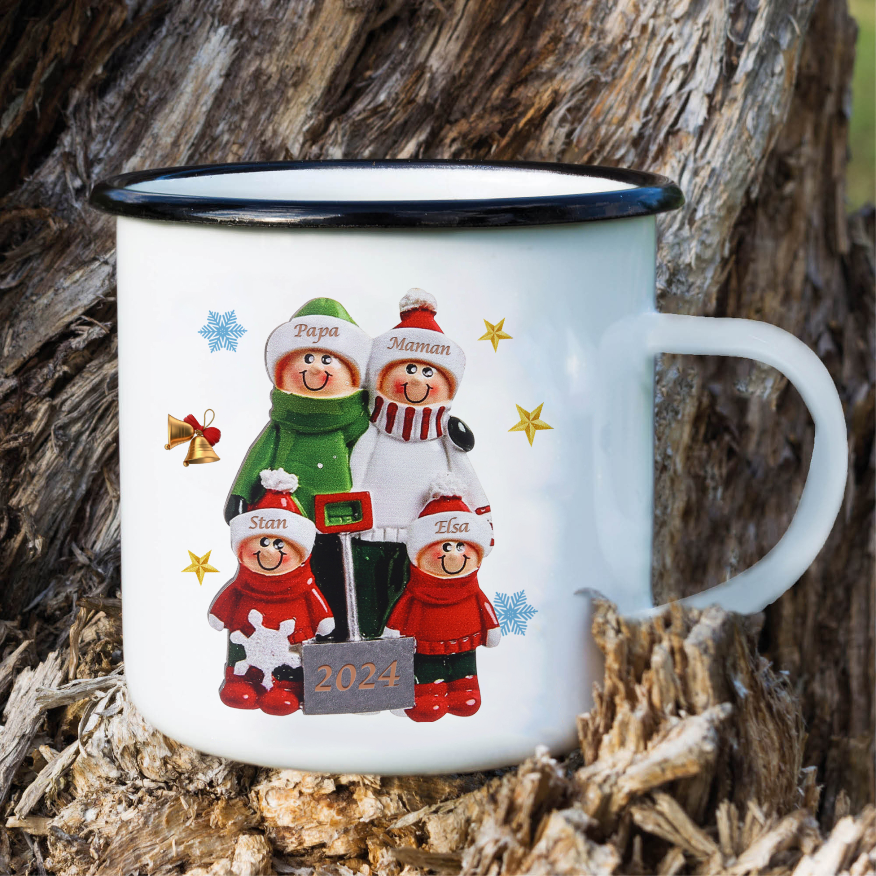 Tasse Noël 4 Prénoms Personnalisés avec années Cadeau Noël | Jessemade