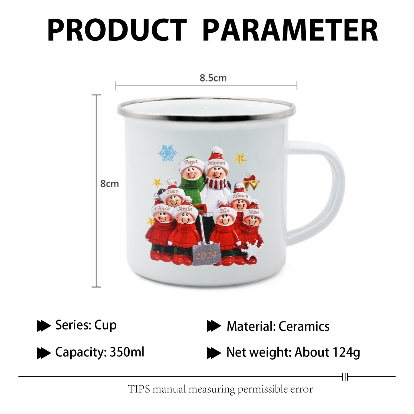 Tasse Noël 8 Prénoms Personnalisés avec années Cadeau Noël | Jessemade