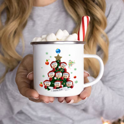 Tasse Noël sapin 8 Prénoms Personnalisés avec texte Cadeau Noël | Jessemade