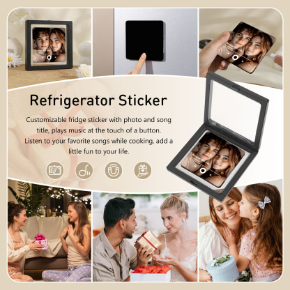 Aimant Frigo Personnalisé avec Musique et Photo pour Couple | Jessemade