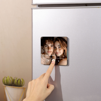 Aimant Frigo Personnalisé avec Musique et Photo pour Couple | Jessemade