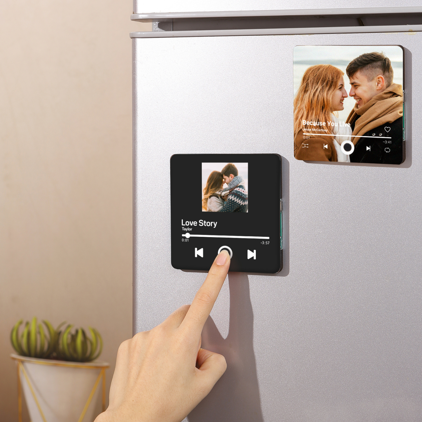 Aimant De Réfrigérateur de Musique Personnalisé avec Photo pour Couple | Jessemade