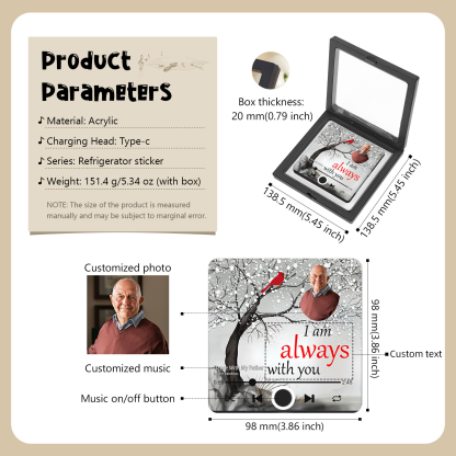 Aimant De Réfrigérateur de Musique Personnalisé avec Photo et Texte Aimant De Frigo Commémoratif  | Jessemade