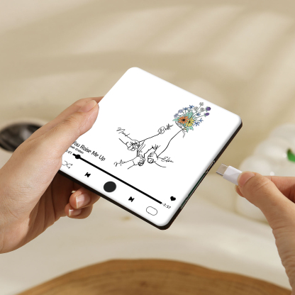Aimant De Frigo Personnalisé avec 4 Prénoms Patch Magnétique Musical Personnalisé  en blanc | Jessemade