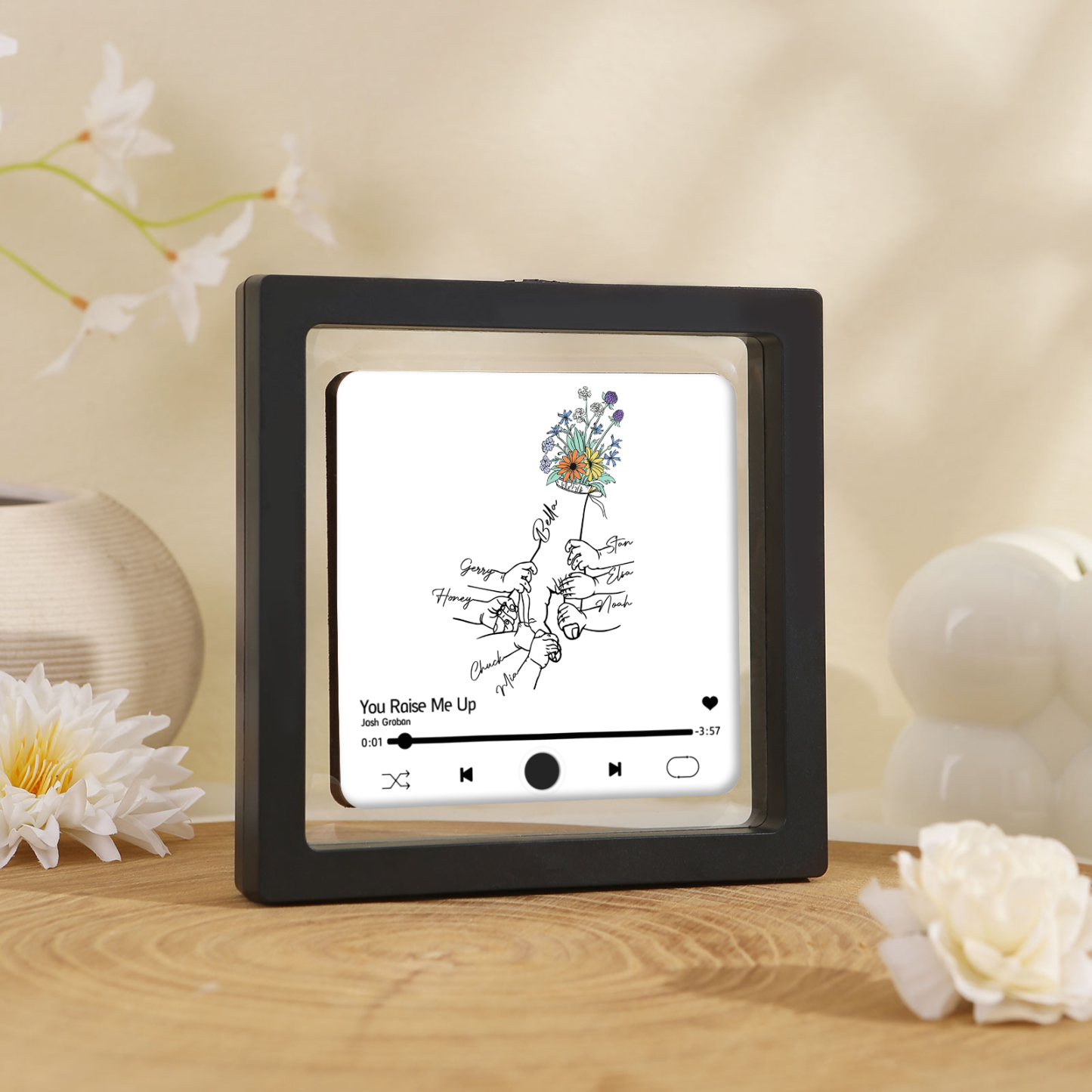 Carré Musical Personnalisé avec Gravure et Mélodie Émotionnelle | Cadeau Unique | Jessemade