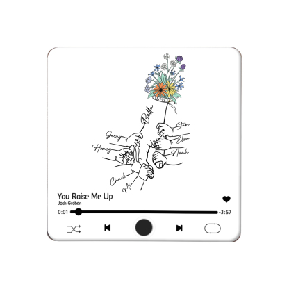 Aimant De Frigo Personnalisé avec 8 Prénoms Patch Magnétique Musical Personnalisé  en blanc | Jessemade