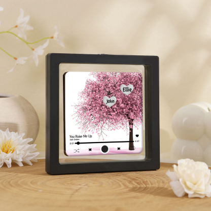 Aimant De Réfrigérateur de Musique Personnalisé 2 Prénoms  Aimant De Frigo arbre rose | Jessemade