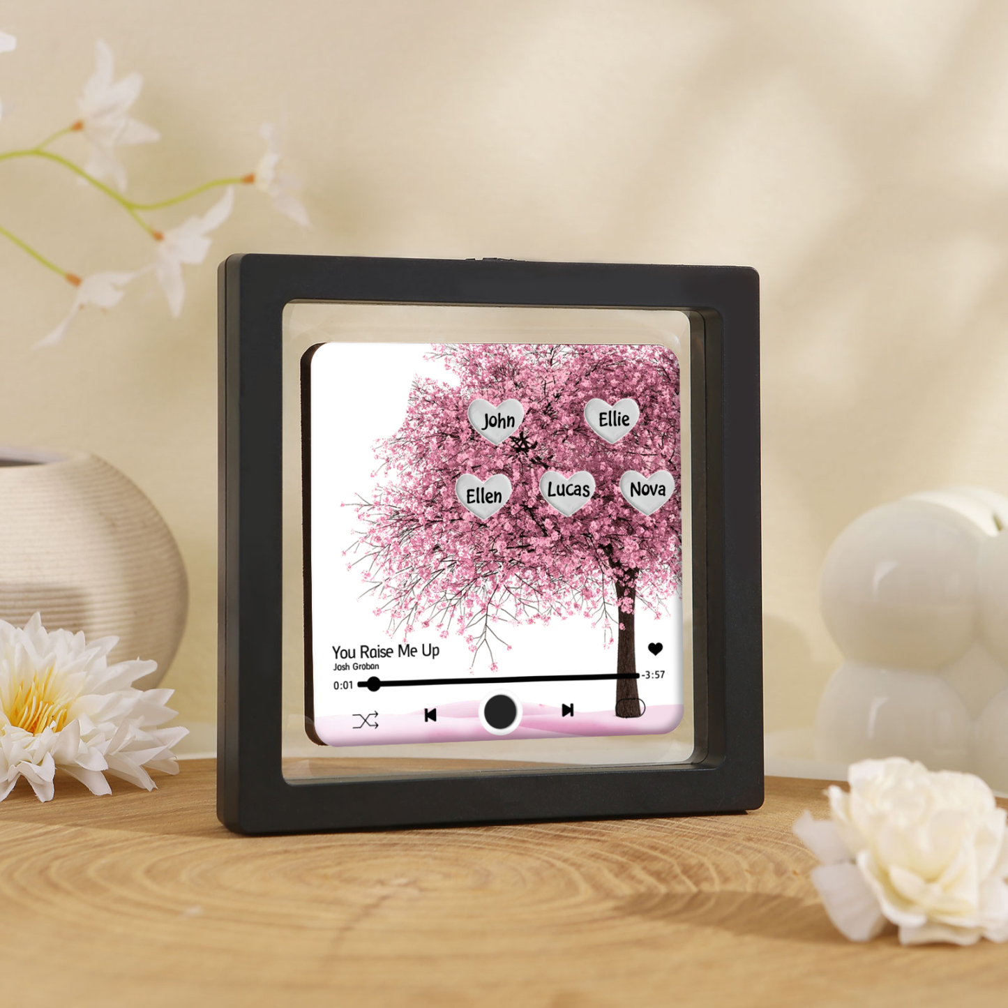 Aimant De Frigo Personnalisés 5 Prénoms Patch Magnétique Musical Personnalisé  en arbre rose | Jessemade