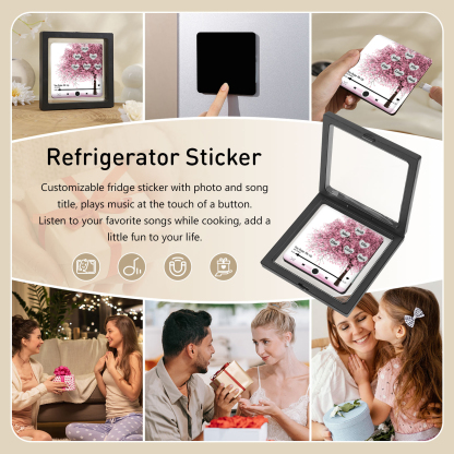 Aimant De Frigo Personnalisé avec 6 Prénoms Patch Magnétique Musical Personnalisé  en arbre rose | Jessemade