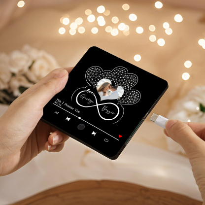 Aimant De Réfrigérateur de Musique Personnalisé  avec 1 Photo et 2 Prénoms Aimant De Frigo en noir pour Couple | Jessemade