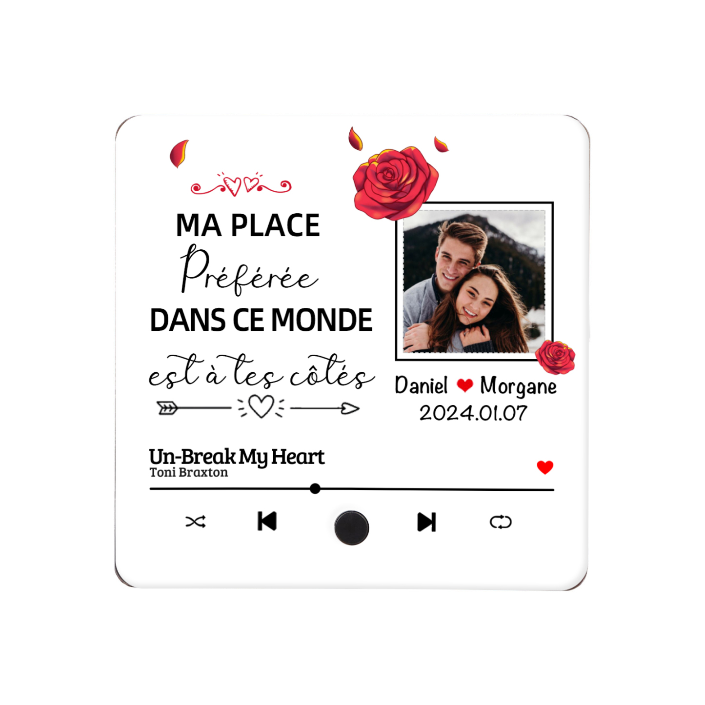 Aimant Photo Personnalisé avec Musique – Cadeau Original et Émotionnel | Jessemade