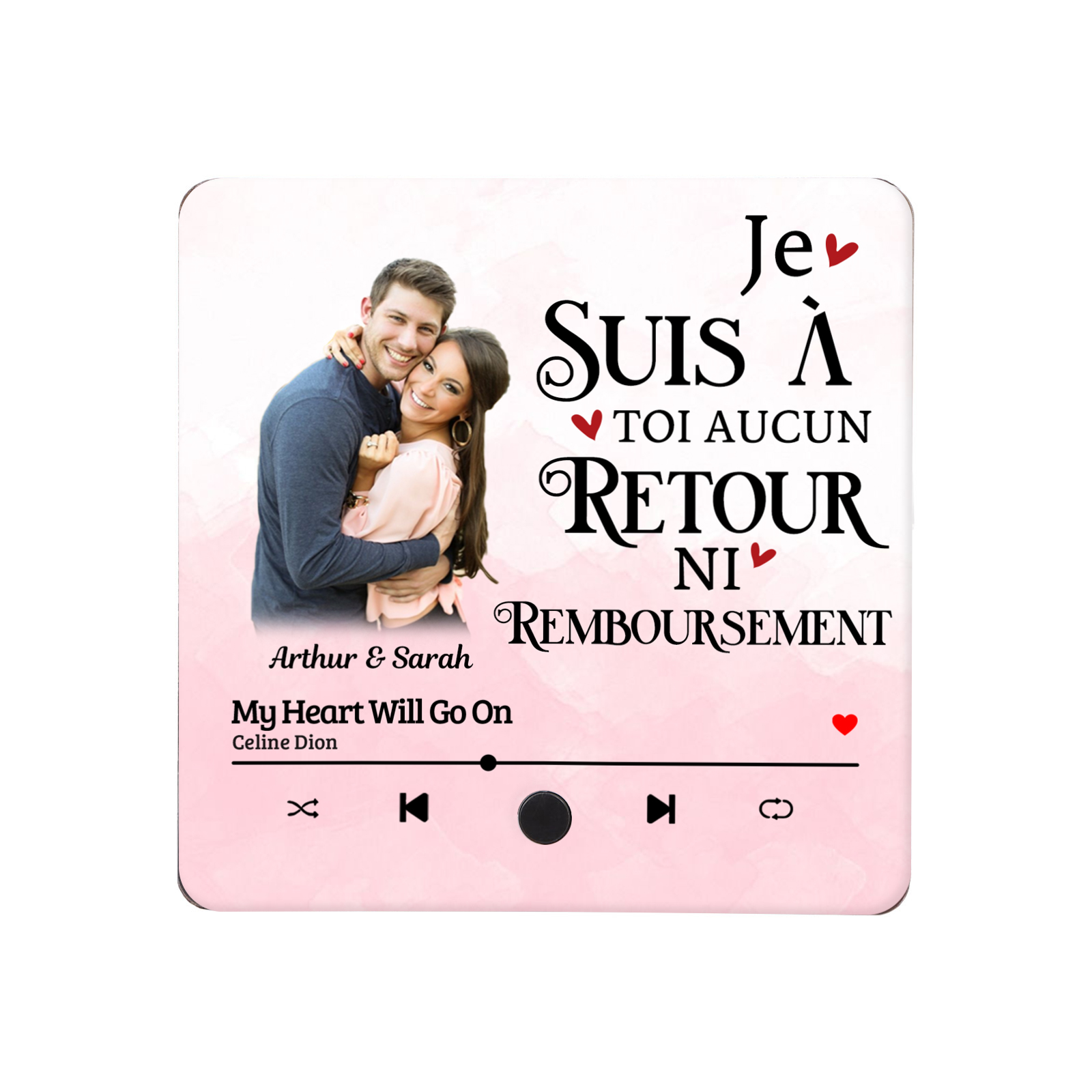 Aimant Frigo Musical Personnalisé avec 2 Prénoms et Photo Aimant De Réfrigérateur pour Couple | Jessemade