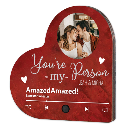 Magnet Cœur Personnalisable avec Photo, Prénoms et Musique – Cadeau Unique et Émotionnel | Jessemade