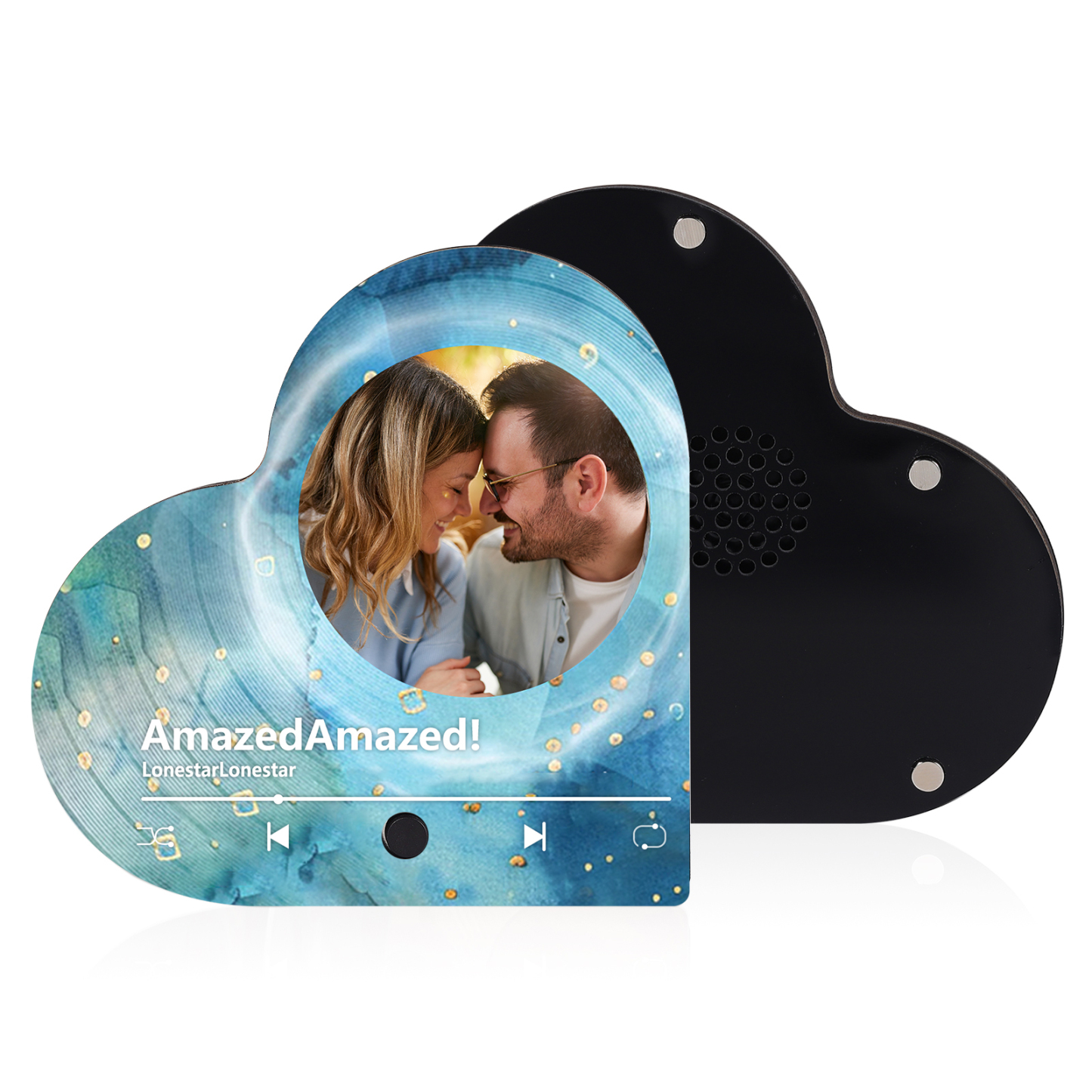 Aimant Frigo Musical en forme de Cœur Personnalisé avec Photo Aimant De Réfrigérateur pour Couple | Jessemade