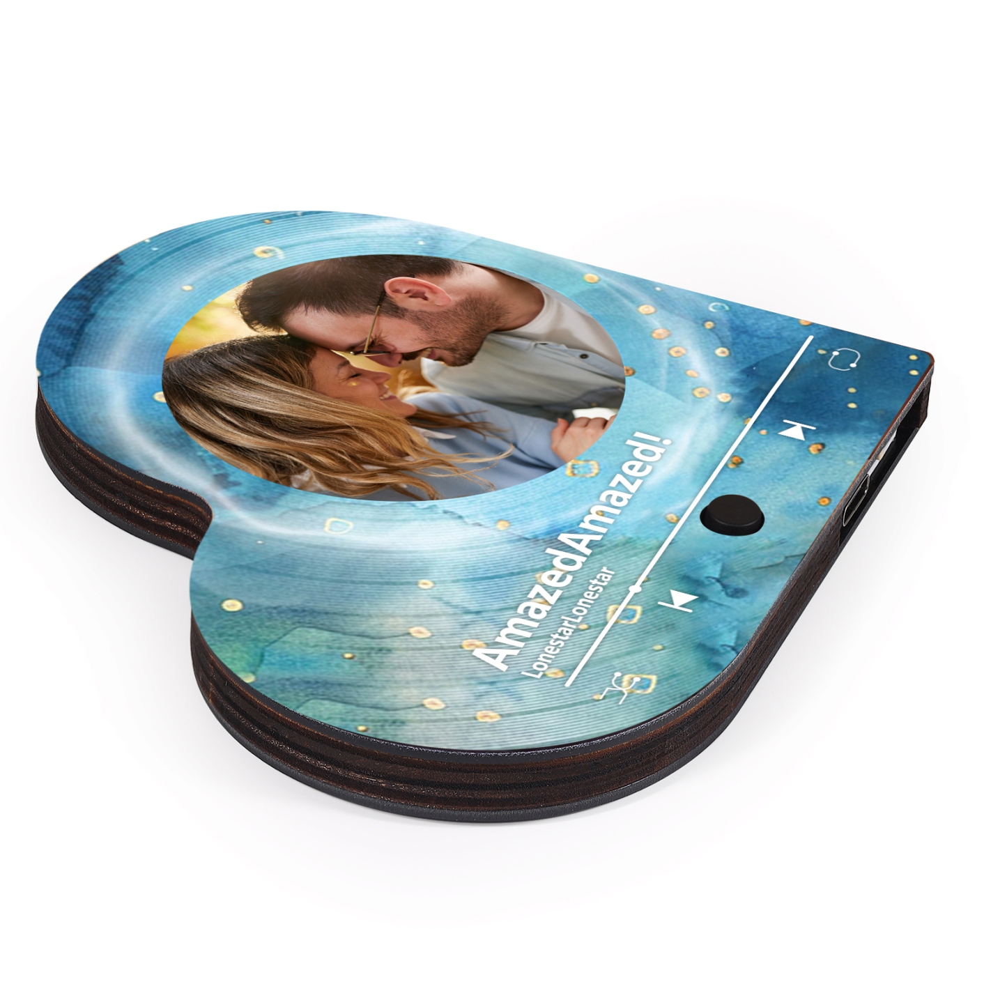 Aimant Frigo Musical en forme de Cœur Personnalisé avec Photo Aimant De Réfrigérateur pour Couple | Jessemade