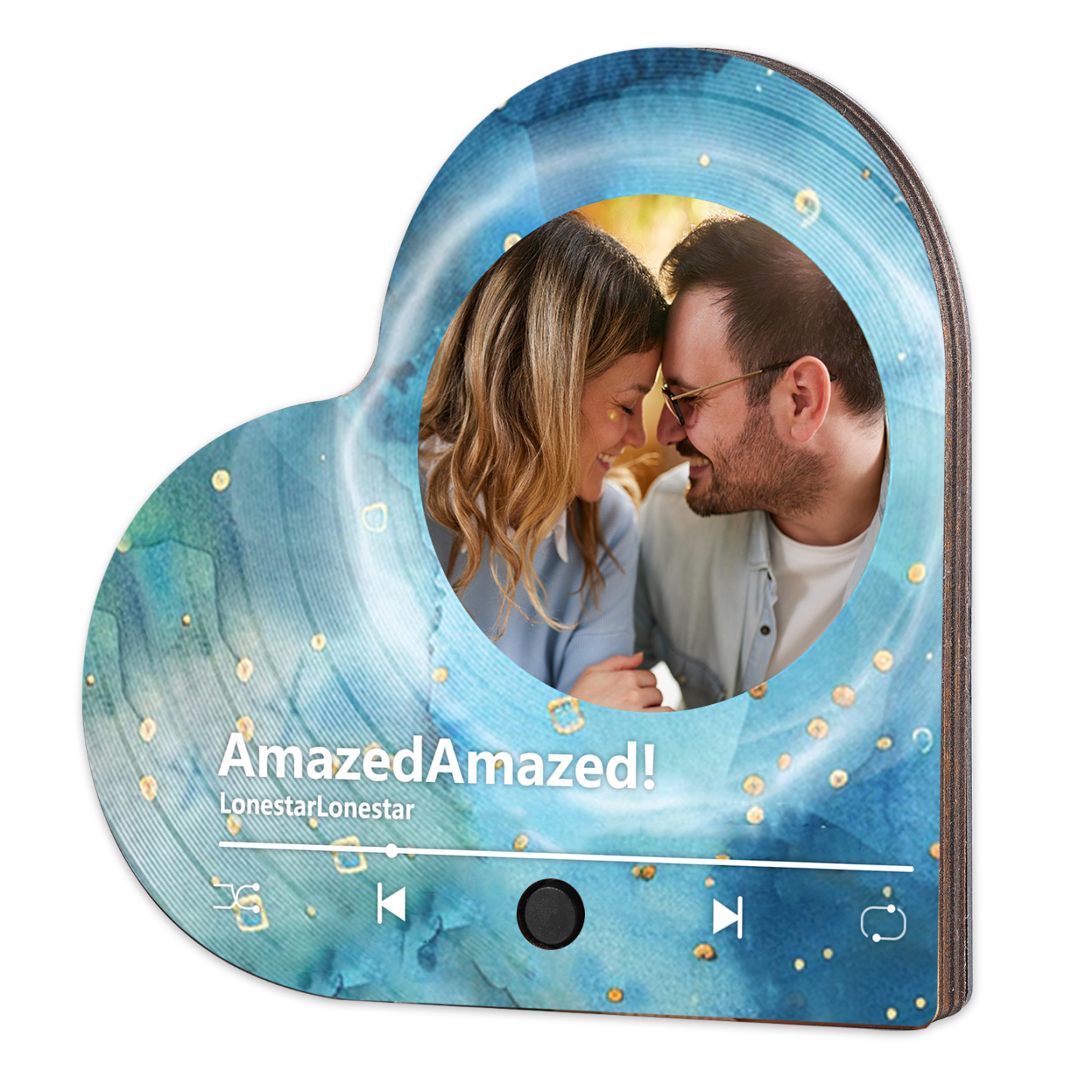 Magnet Cœur Personnalisé avec Photo, Prénoms et Musique – Cadeau Émotionnel Unique | Jessemade