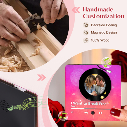 Aimant Frigo Musical Personnalisé avec Photo et Spotify Aimant De Réfrigérateur pour Couple | Jessemade