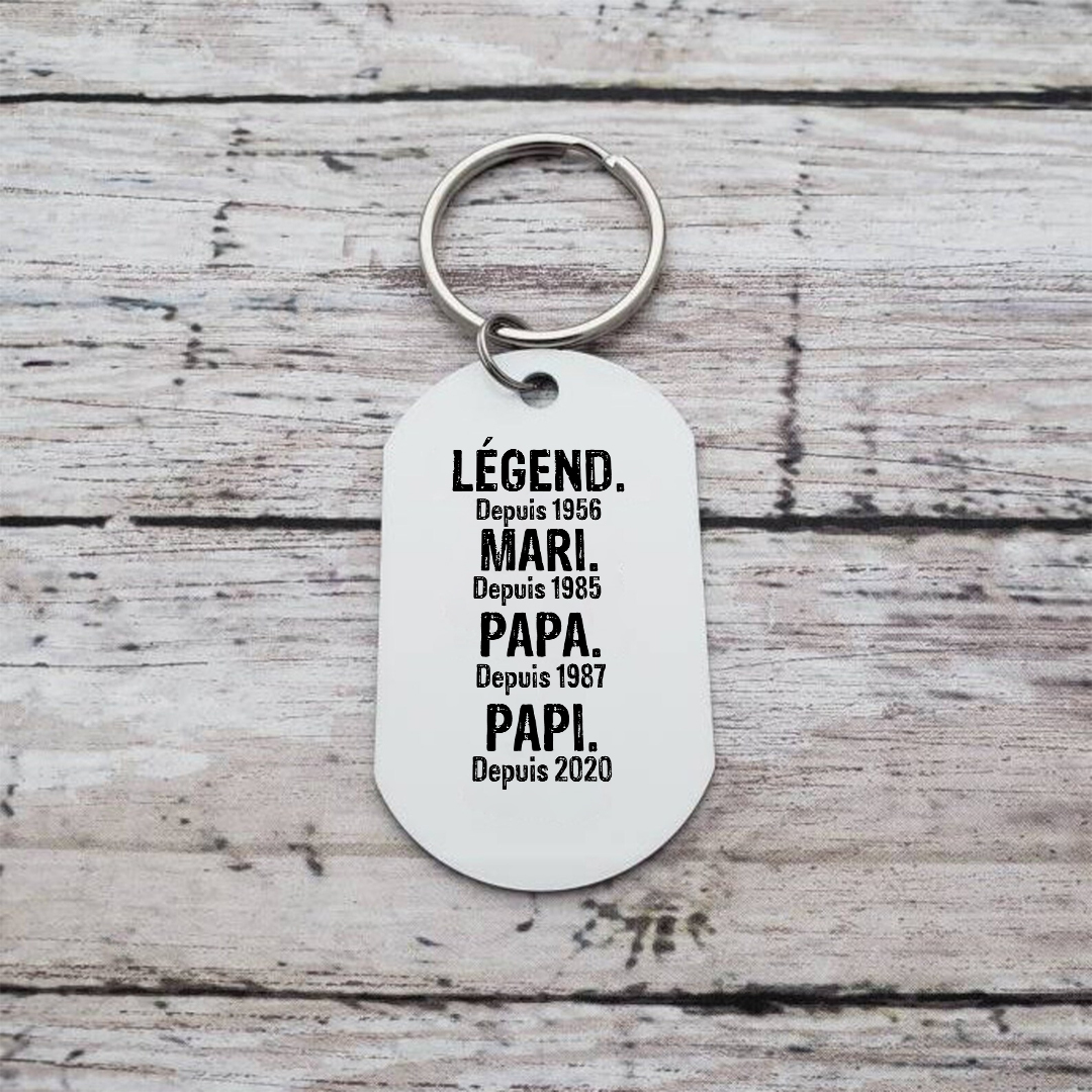 À mon Papi - Porte-clés Personnalisé avec Photo et Années Porte-Clés Personnaliables Pour Grand-Pères | Jessemade
