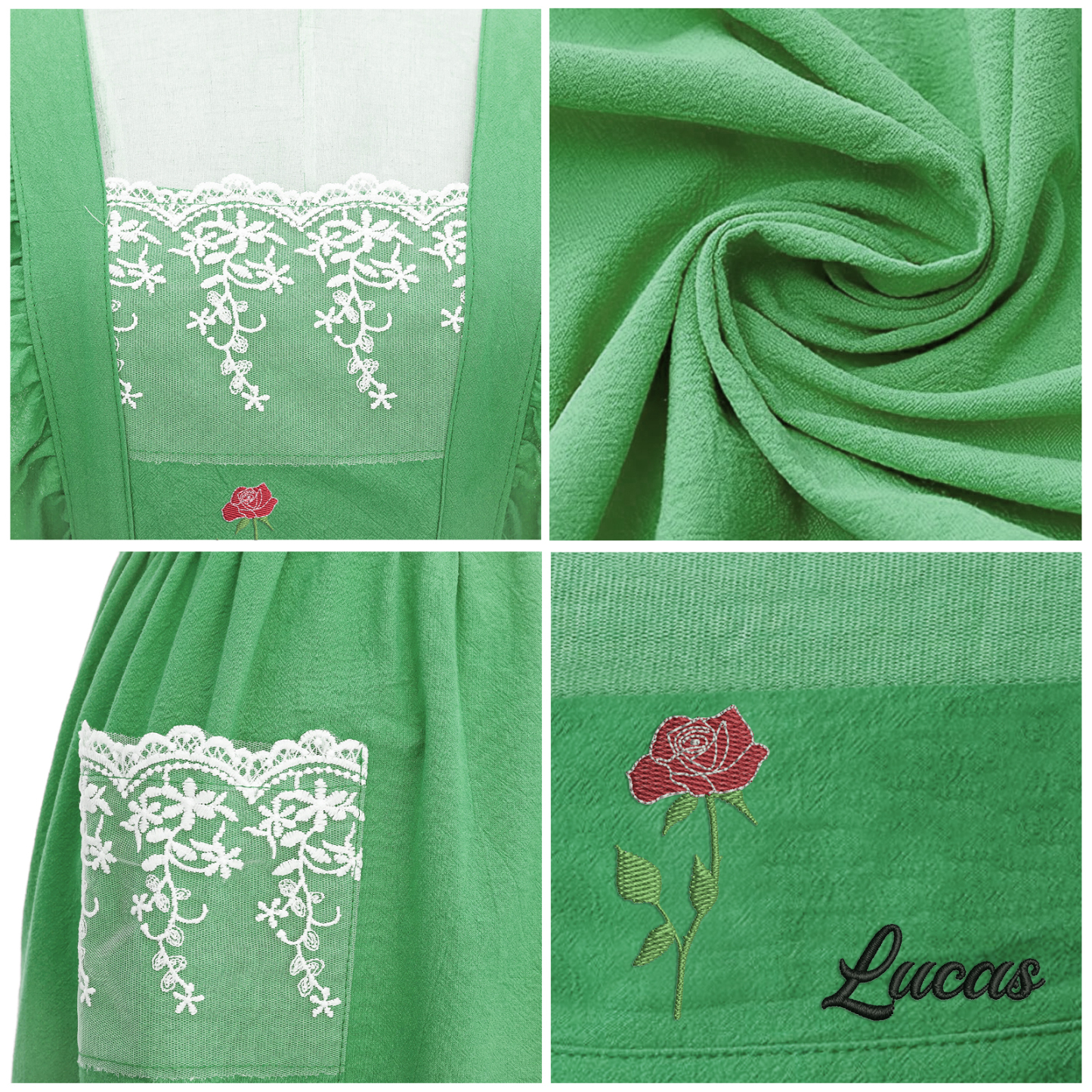 Tablier Personnalisé avec 1 Prénom et Fleur de Naissance Cadeau pour Maman/Mamie | Jessemade