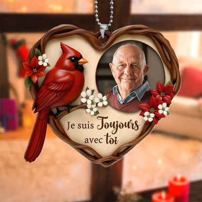 Décoration Sapin Noël Cardinal Mémorial Photo Personnalisée