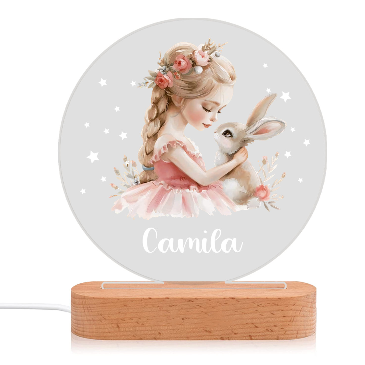 Lampe de chevet LED Lumières fille et la 1 Prénom Personnalisé Cadeau