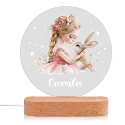 Lampe de chevet LED Lumières fille et la 1 Prénom Personnalisé Cadeau 