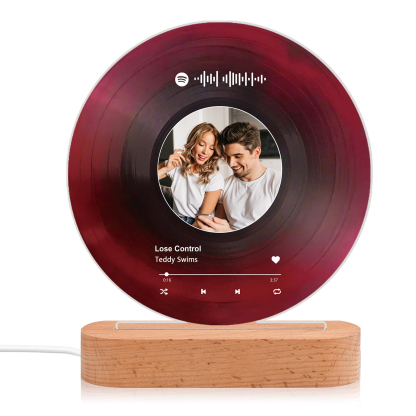 Lampe de chevet LED Texte Spotify et Photo Personnalisés LED Lumières pour Couple | Jessemade