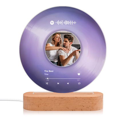Lampe de chevet LED Texte Spotify et Photo Personnalisés LED Lumières pour Couple | Jessemade