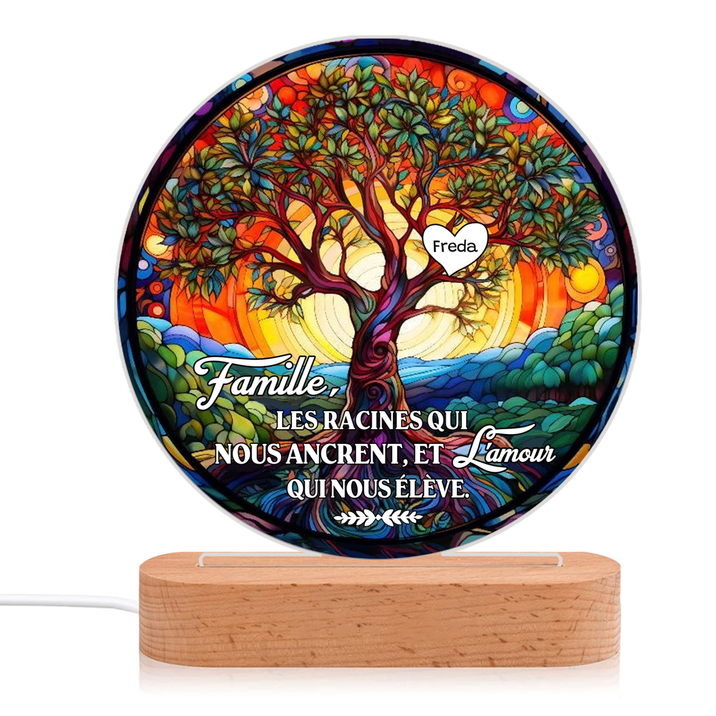 Lampe LED Arbre de Vie 1 Prénom Personnalisé Veilleuse Personnalisé pour Famille | Jessemade