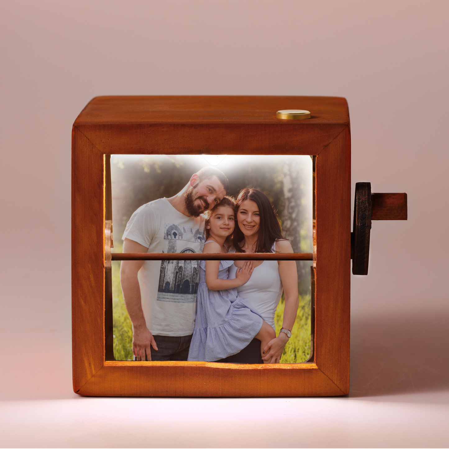 Album Photo Mécanique à Manivelle Avec LED Cadre Photo Personnalisé Avec 8 Photos Cadeau pour Vos Proches/ Amis | Jessemade