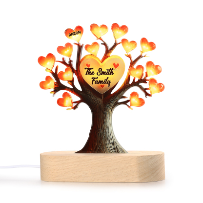 Lampe LED Arbre de Vie Personnalisé Avector 1 Prénom et Texte Veilleuse Personnalisé pour Famille | Jessemade