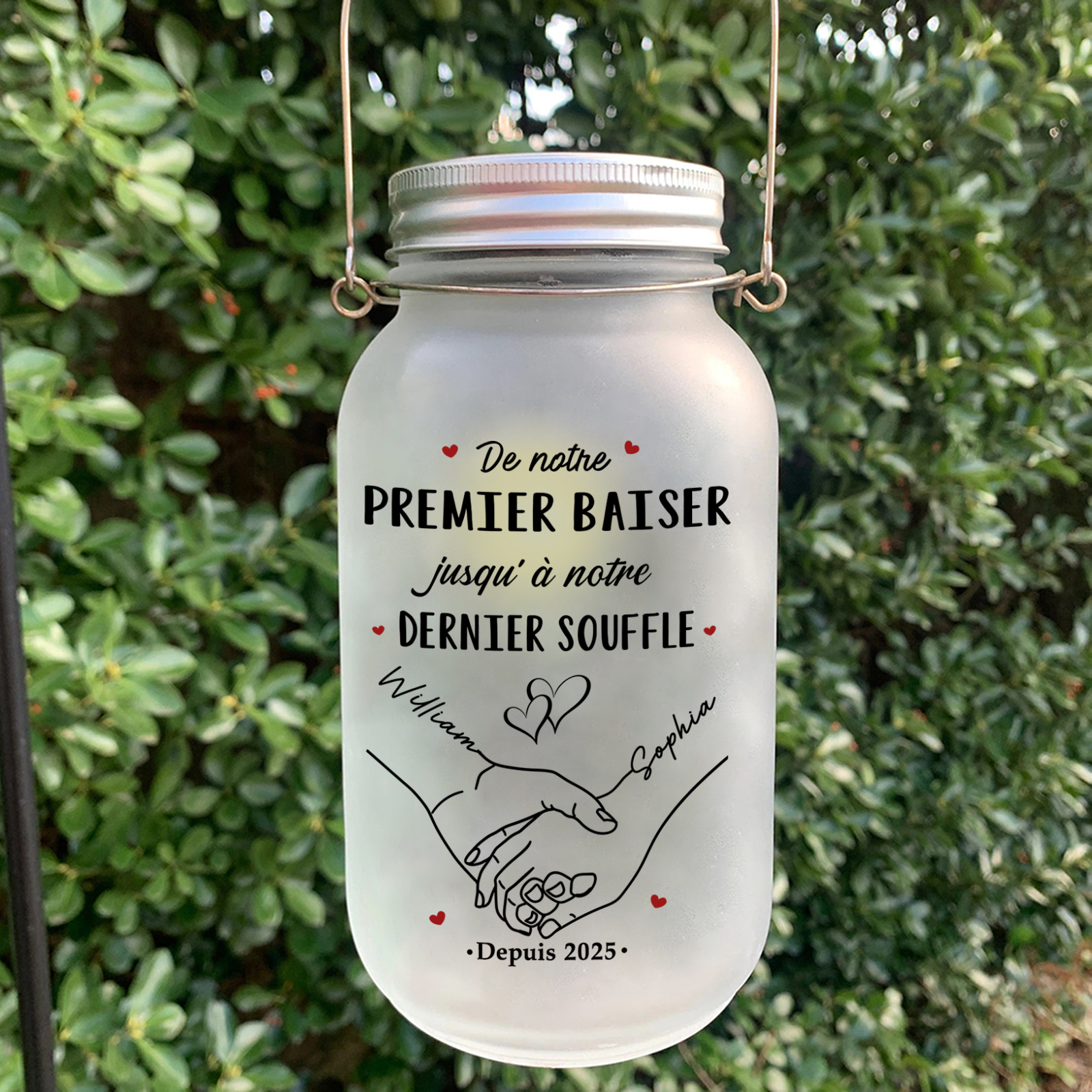 Bouteille Lumineuse Personnalisé Bocal Mason solaire avec Calendrier