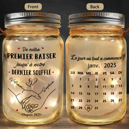 Bouteille Lumineuse Personnalisé Bocal Mason solaire avec Calendrier