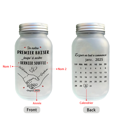 Bouteille Lumineuse Personnalisé Bocal Mason solaire avec Calendrier