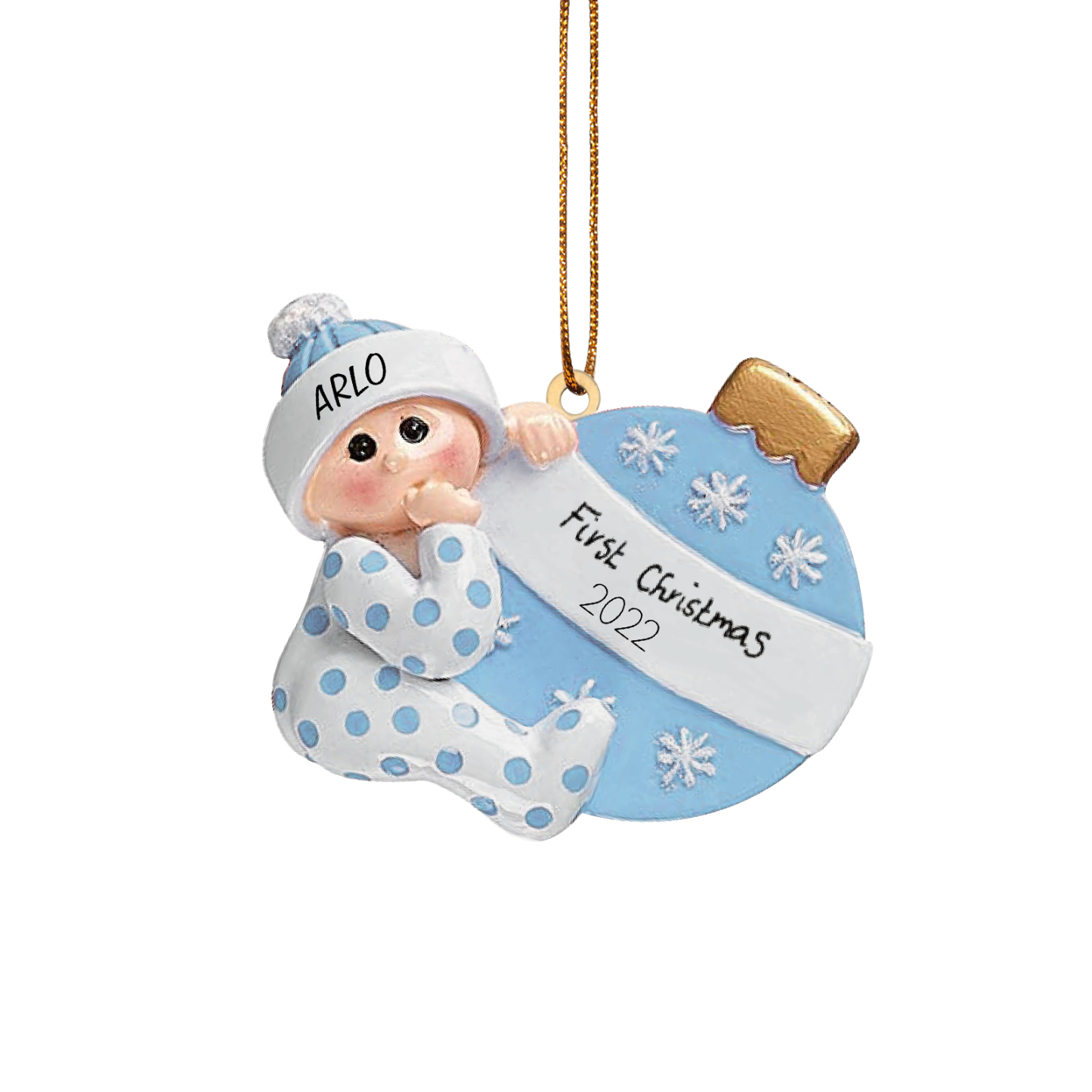 Décoration Sapin Noël en Bois 1 Prénom Personnalisé avec texte cadeau pour BéBé