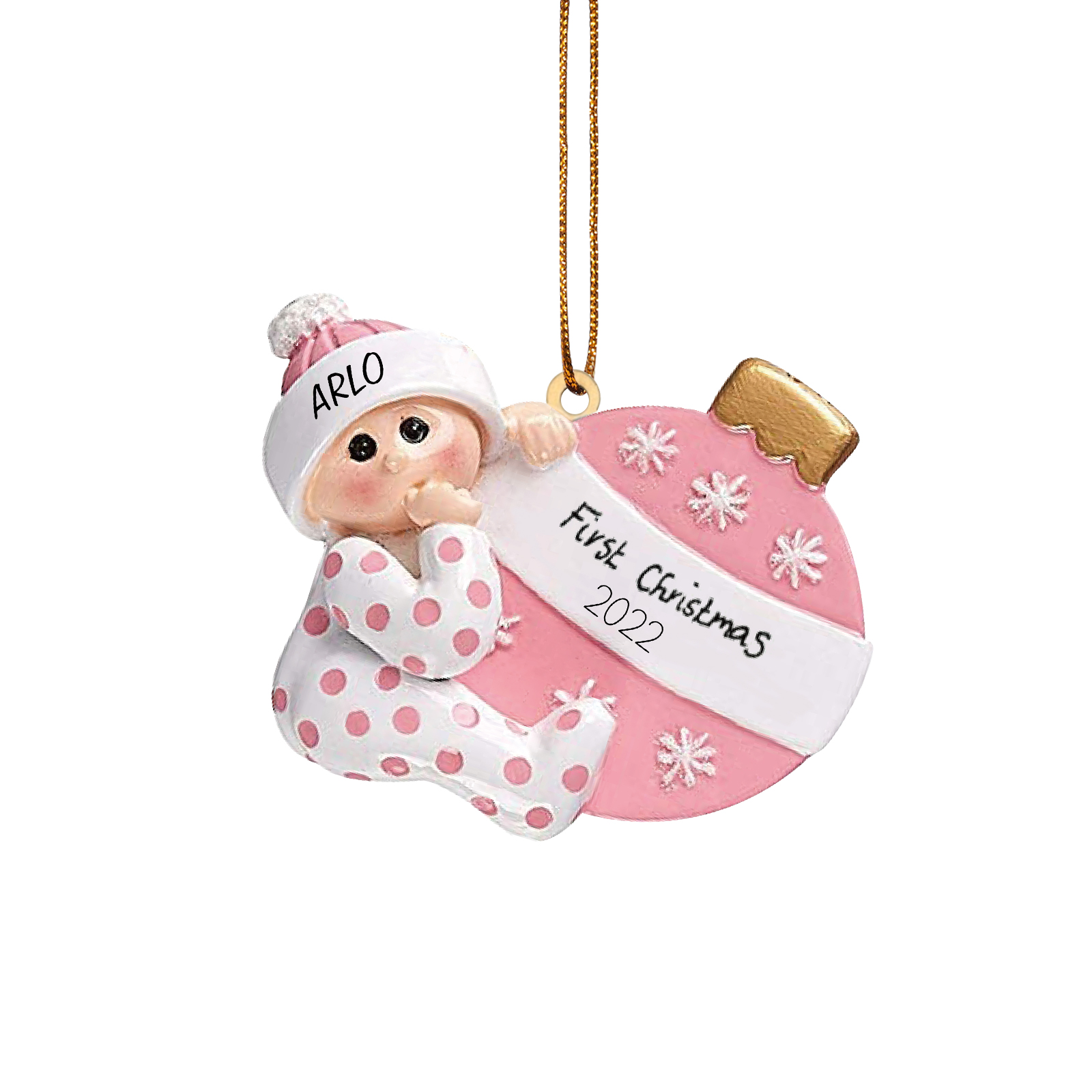 Décoration Sapin Noël en Bois 1 Prénom Personnalisé avec texte cadeau pour BéBé