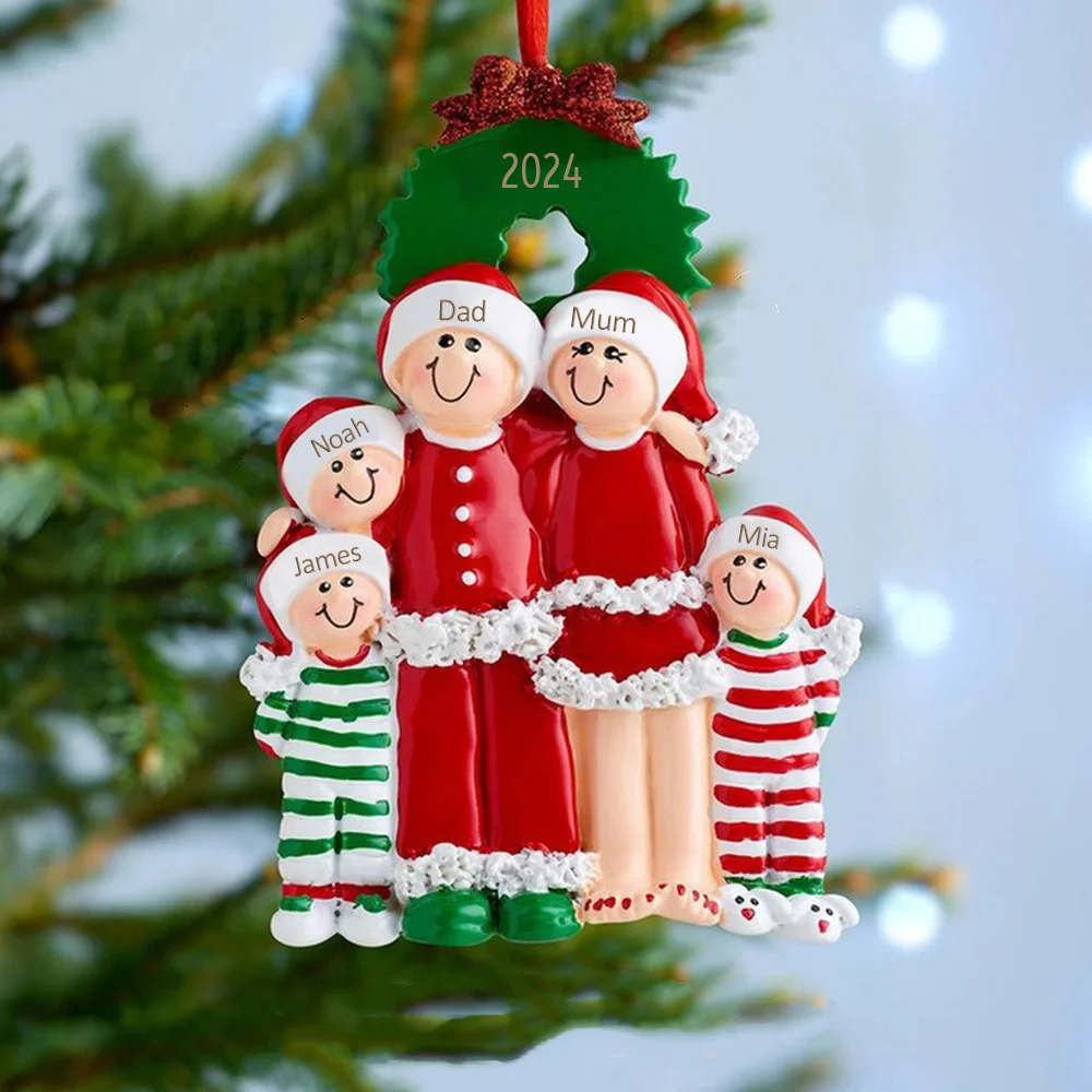 Ornements de Noël Poupée 5 Prénoms Personnalisés avec Années
