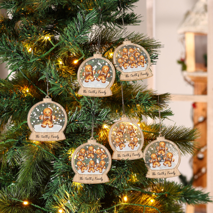 Décoration Sapin Noël 4 Prénoms Personnalisés avec Texte Bonhomme en Pain d'épice | Jessemade